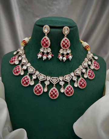 Traditional Real Kundan Set Brass Necklace with Earrings & Carat Plated Perfection - Buy