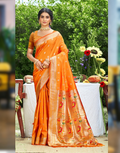Traditional Silk Self Woven Saree with Blouse Rich Weave & Graceful Look - Buy_6