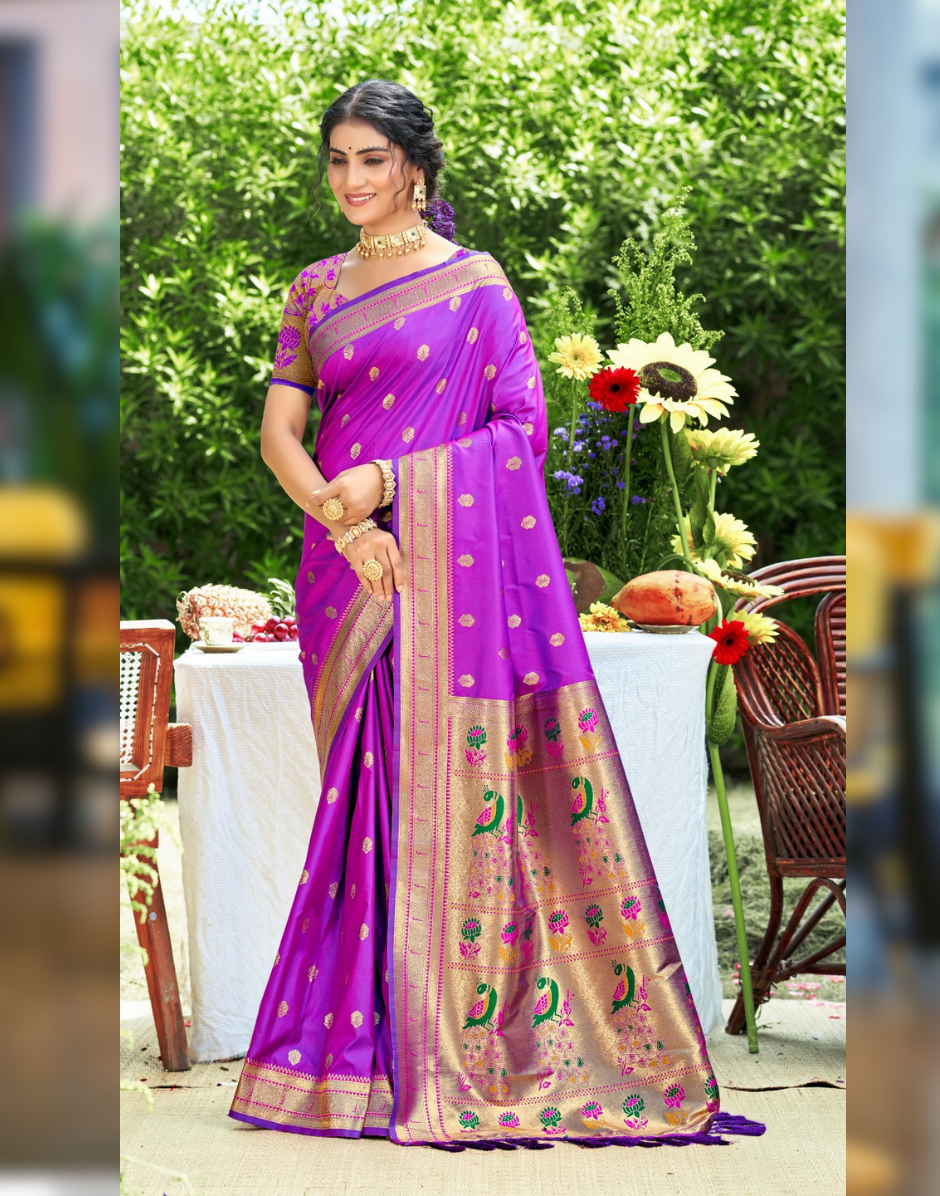 Traditional Silk Self Woven Saree with Blouse Rich Weave & Graceful Look - Buy_7