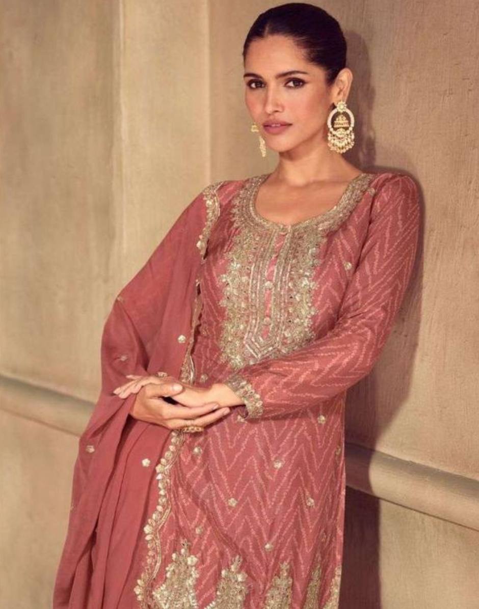 Trendy Real Chinon Kurta Palazzo Dupatta Set Elegant Digital Prints for All Occasions_4