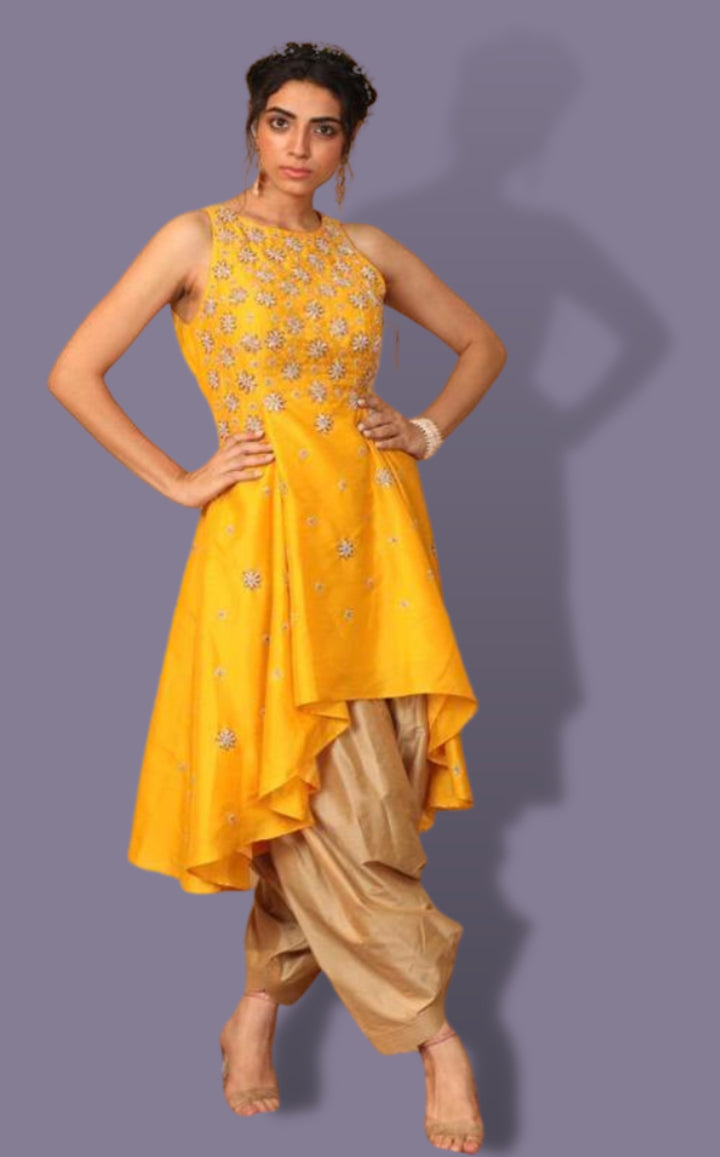 Designer Rashika's Asymmetrical Kurta with Dhoti - Clearance