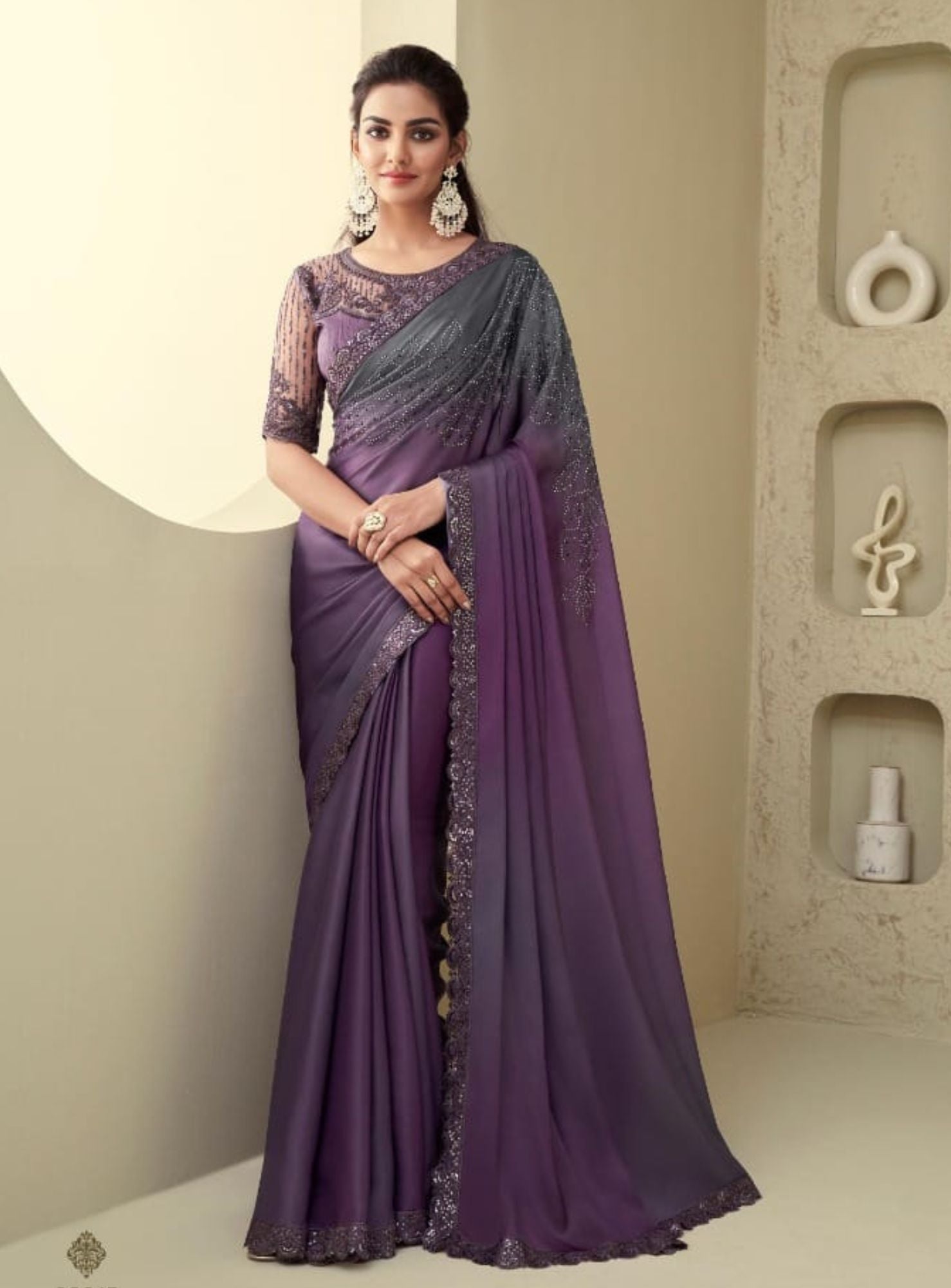 Buy Light Purple Color Georgette With Prrinted Embroidery Sequence Work  Lace Saree Party Wear Saree Best Quality Bollywood Saree Amazing Saree  Online in India - Etsy