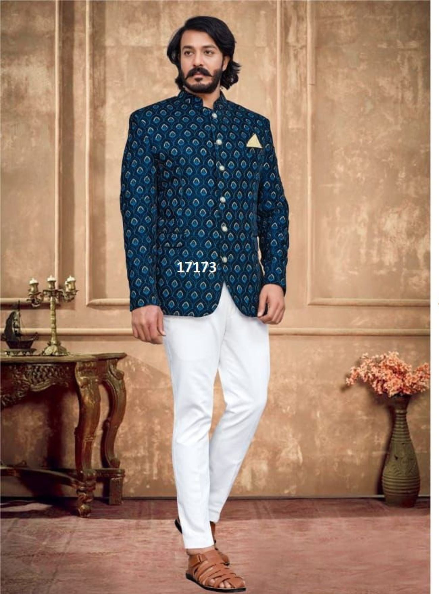 Pretty Fancy Fabric Wedding Wear Readymade Men Jodhpuri Jacket In Blac