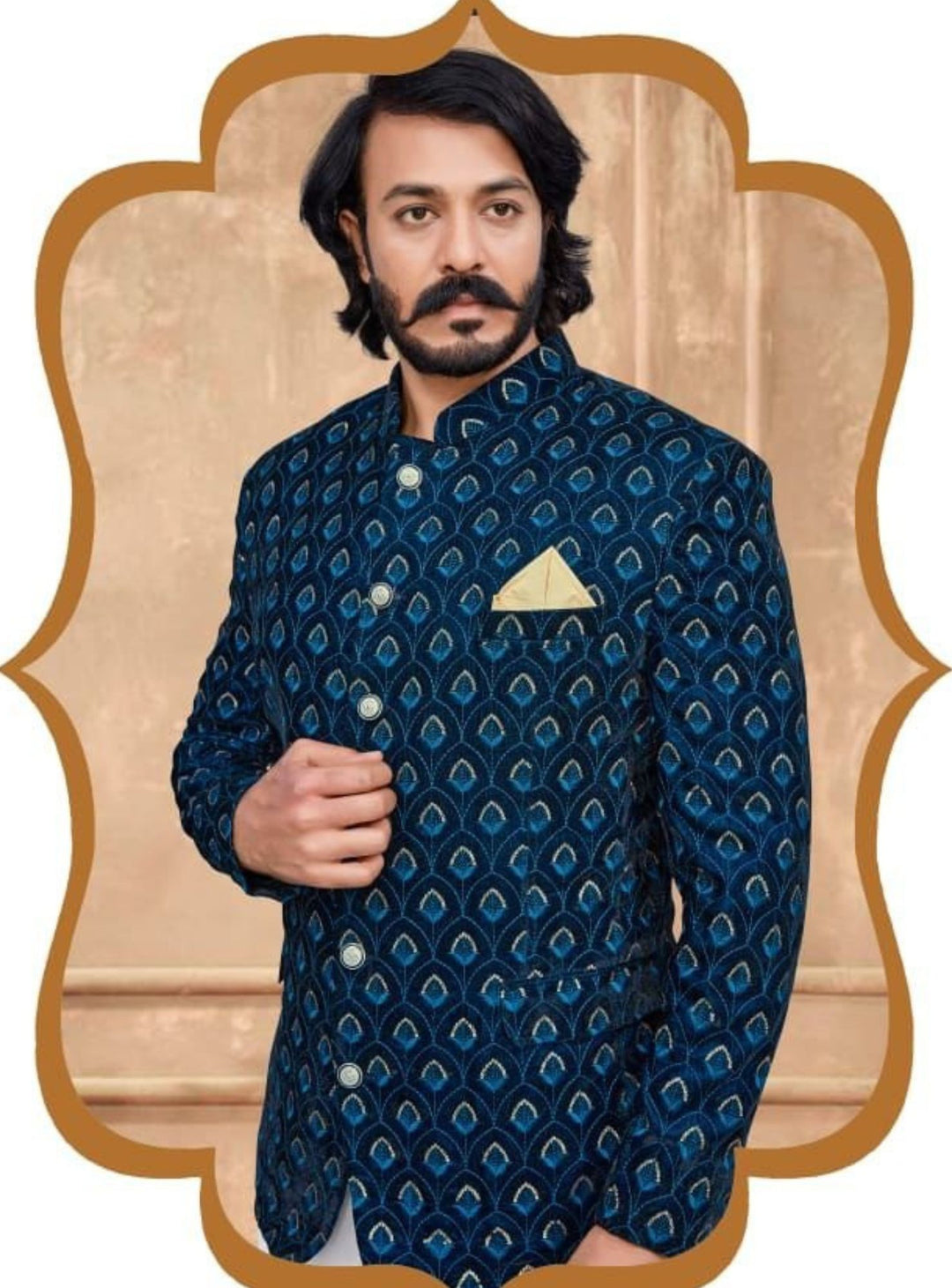 Mirror Velvet Jodhpuri Blazer  For Men