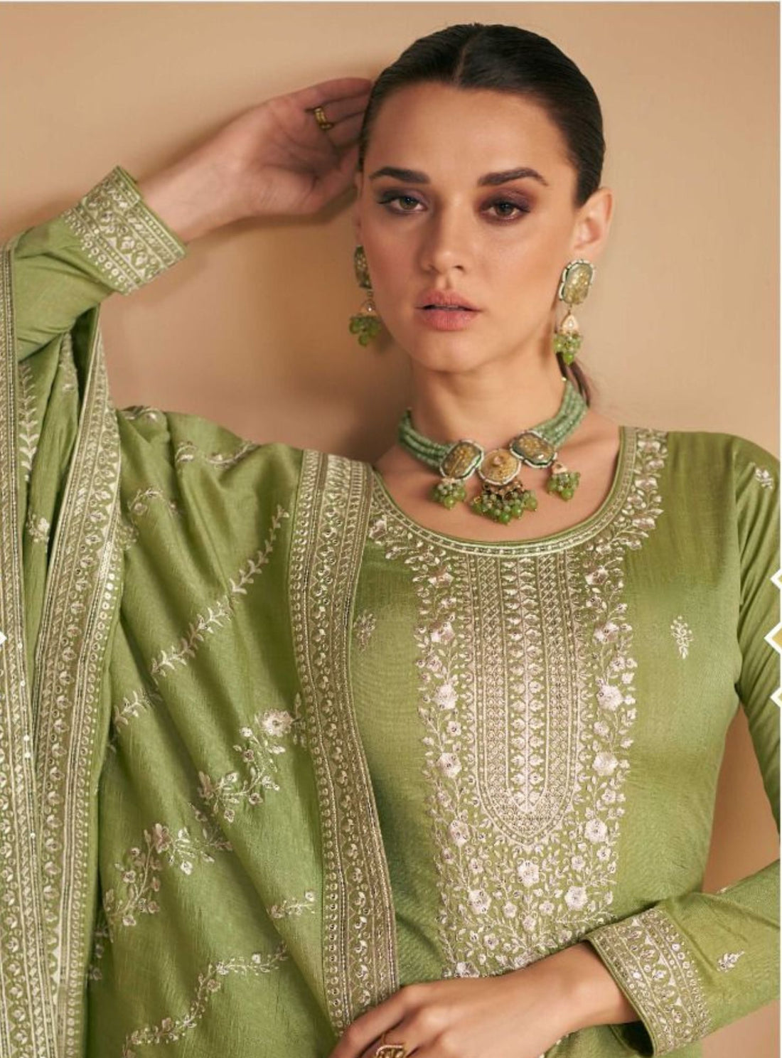 ELEGANT ART SILK FLOWY KURTA SET - RENT