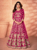 Pink Embroidered Designer Wedding Lehenga Front Side