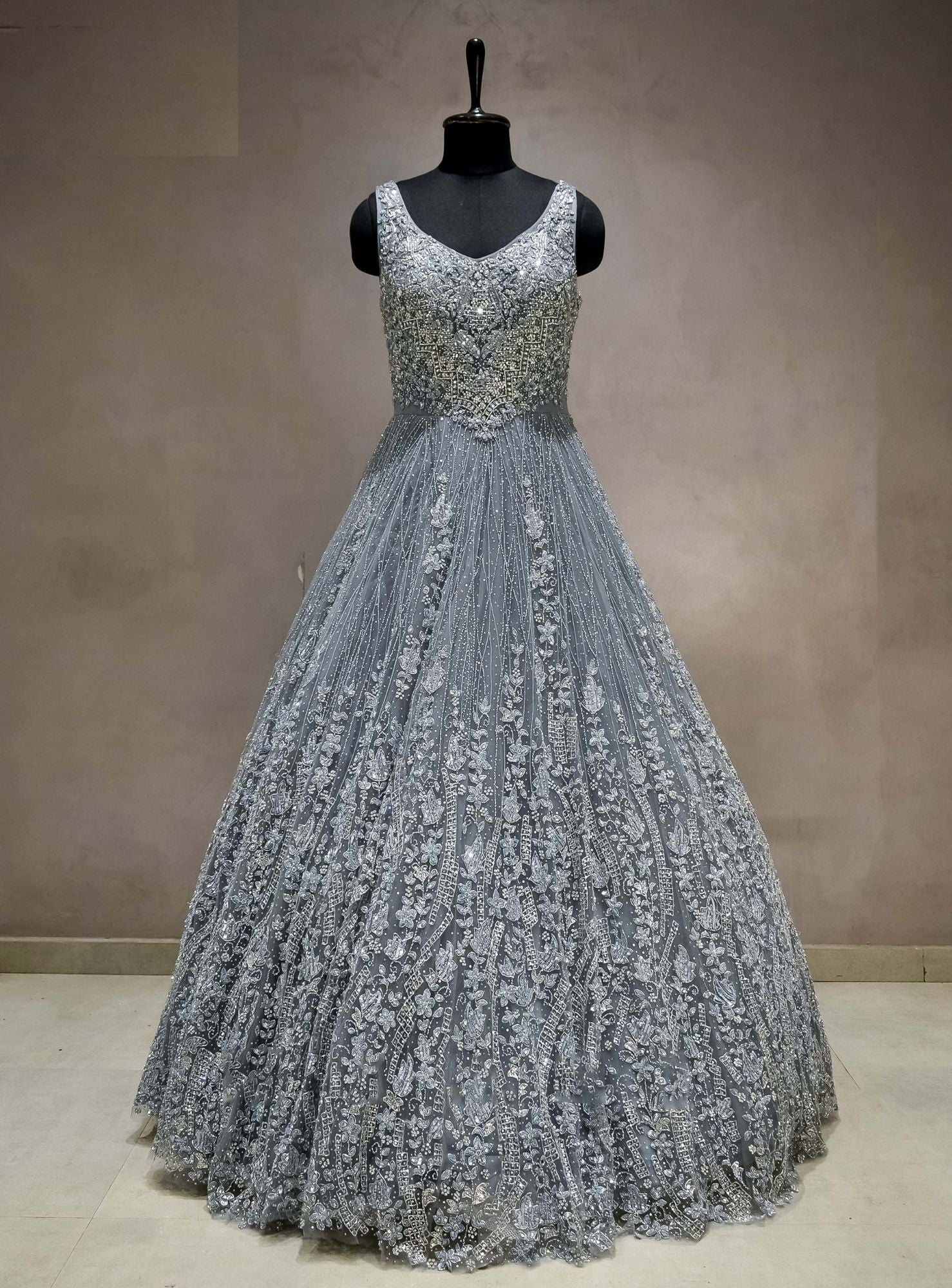 Lilith Reflective Knit Maxi Dress - Silver - MESHKI U.S