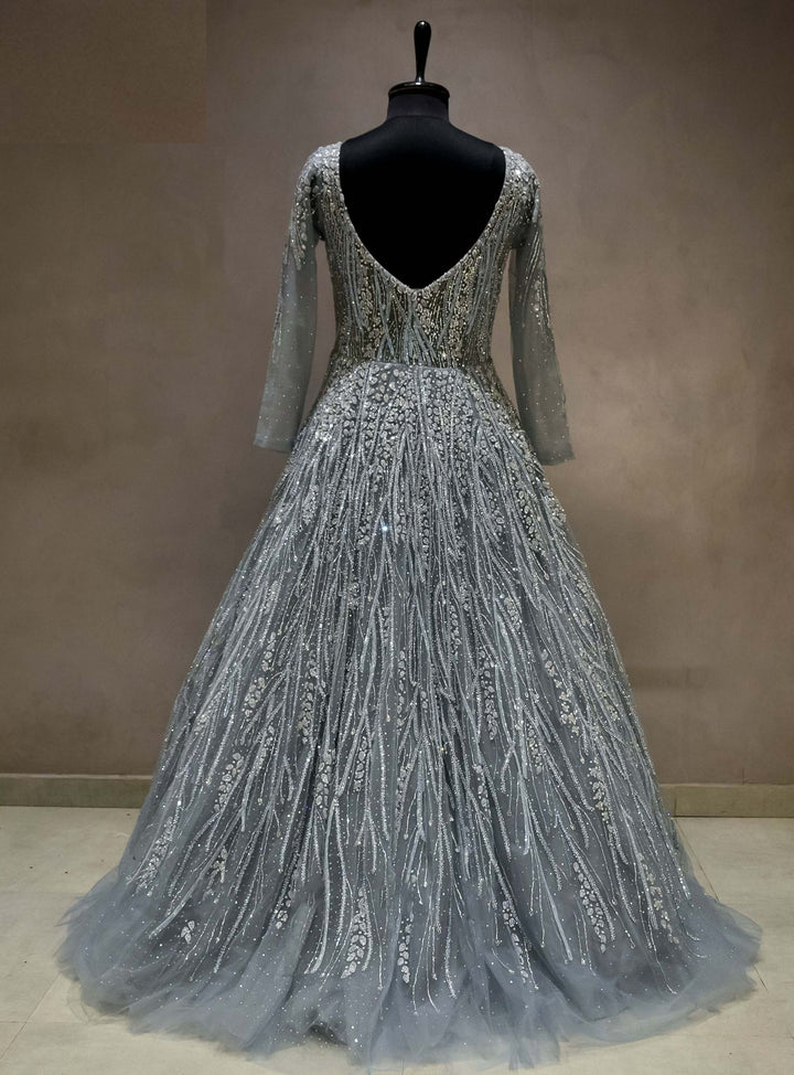 Meraj couture's Dark Grey sparkle gown - RENT