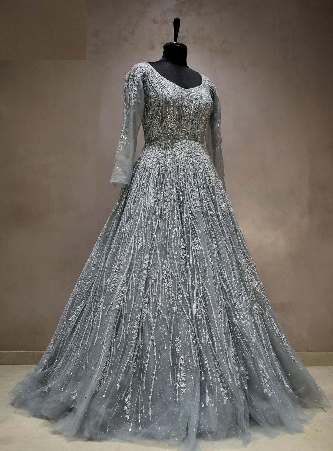 Meraj couture's Dark Grey sparkle gown - RENT