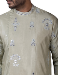 Urban Armor Light Pista Green Rexine Kurta Set Sleek Synthetic Leather Look with Cotton Pants_2