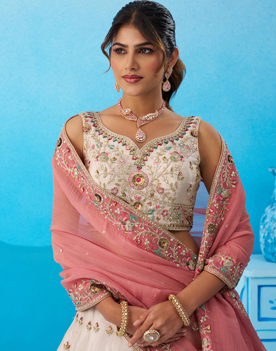 Vibrant Multicolor Patch Work Tissue Lehenga Set with Designer Blouse & Dupatta_3
