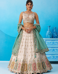 Vibrant Multicolor Patch Work Tissue Lehenga Set with Designer Blouse & Dupatta_4
