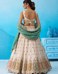 Vibrant Multicolor Patch Work Tissue Lehenga Set with Designer Blouse & Dupatta_5
