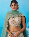 Vibrant Multicolor Patch Work Tissue Lehenga Set with Designer Blouse & Dupatta_7