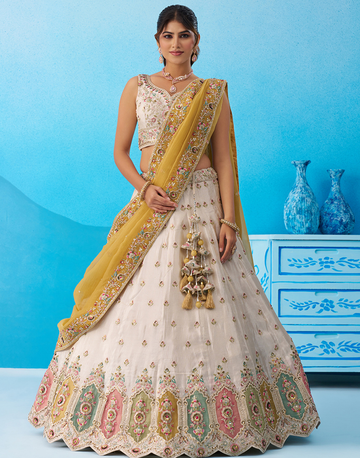 Vibrant Multicolor Patch Work Tissue Lehenga Set with Designer Blouse & Dupatta_8
