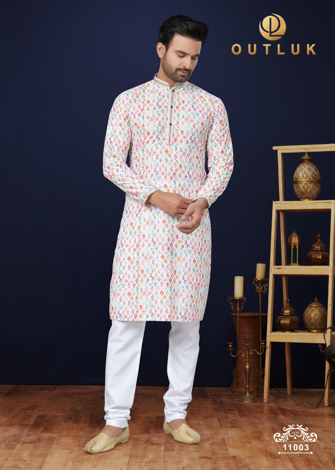 Multi colour white Kurta