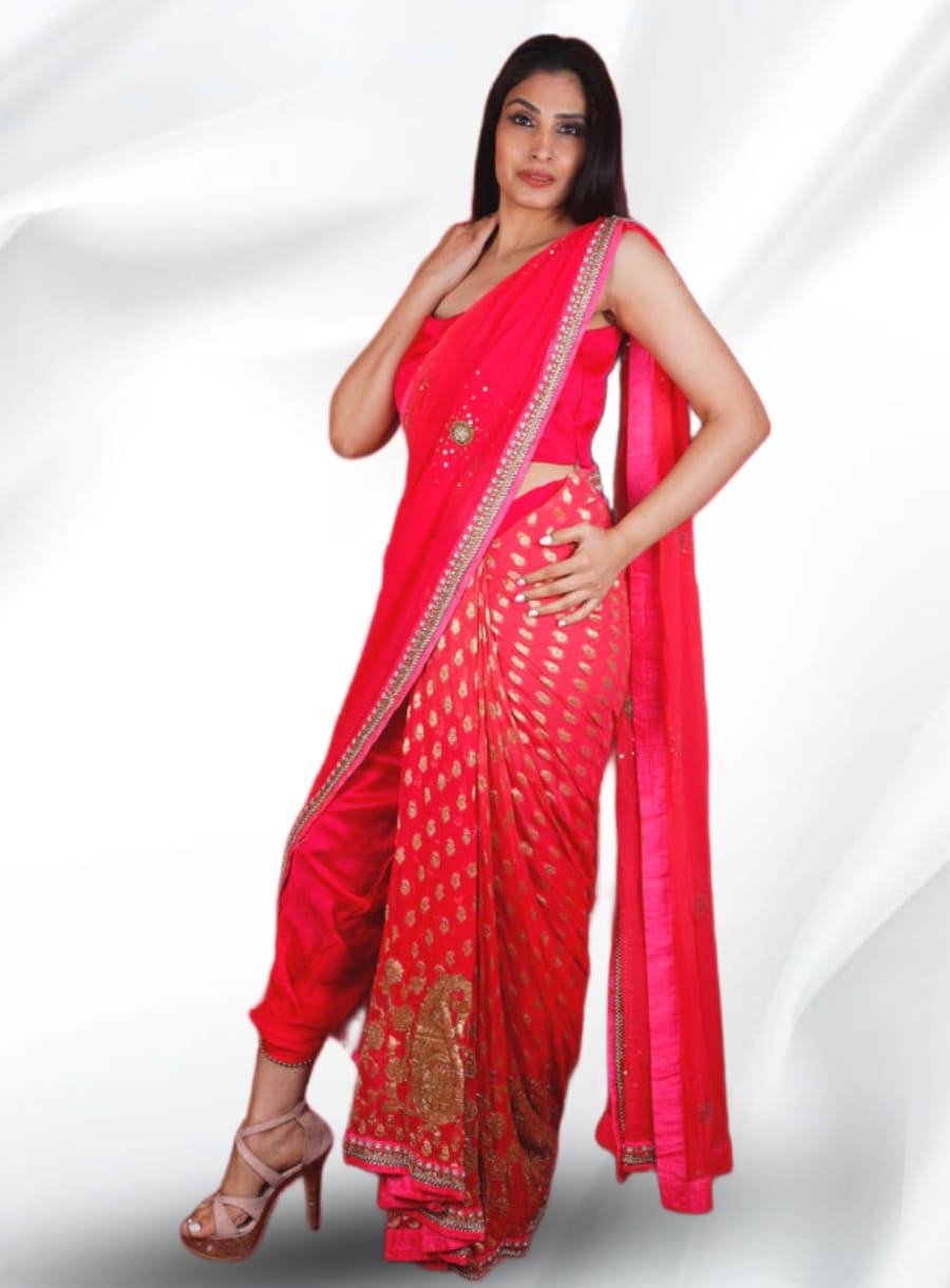 Onion red colored Uniquely designed Outfit - Rent