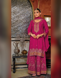 Women’s Chinon Embroidery Work Palazzo Suit Set with Dupatta Traditional & Trendy - Buy_3