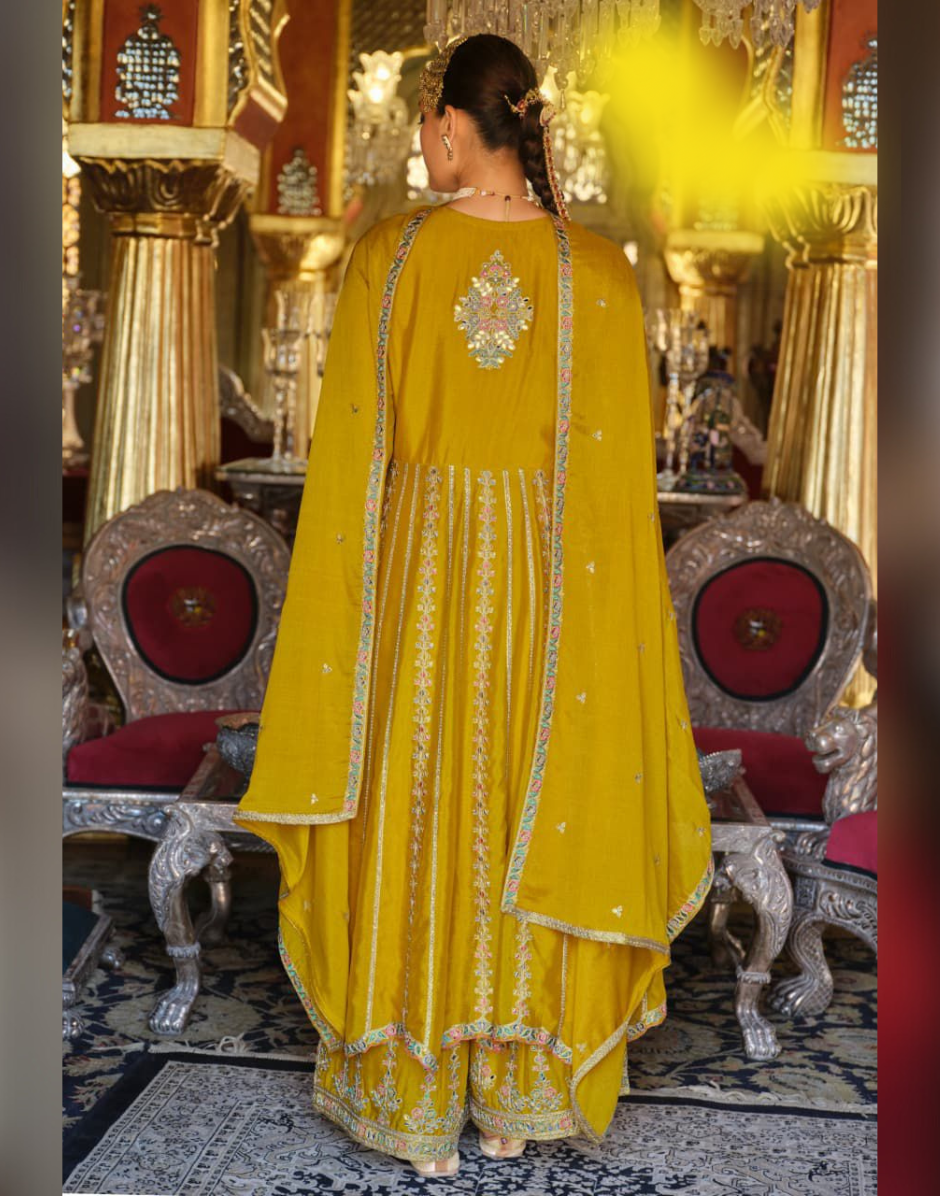 Women’s Kurta Palazzo Dupatta Set with Full Embroidery Stylish Traditional Outfit - Buy_3