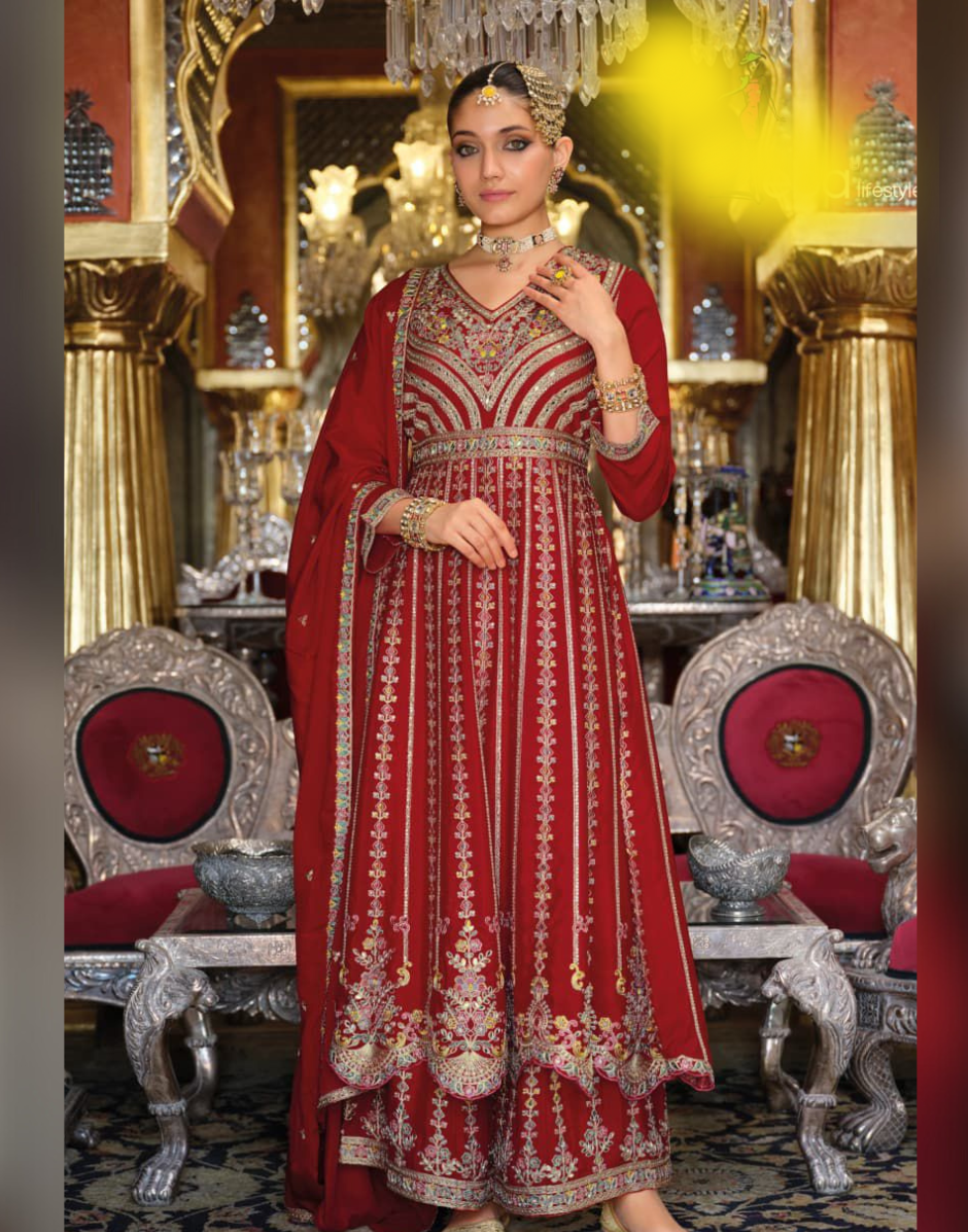 Women’s Kurta Palazzo Dupatta Set with Full Embroidery Stylish Traditional Outfit - Buy_6