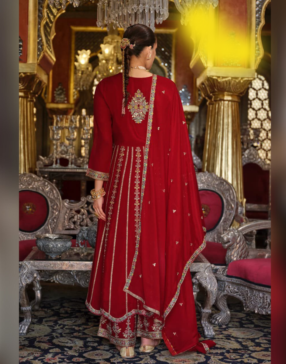 Women’s Kurta Palazzo Dupatta Set with Full Embroidery Stylish Traditional Outfit - Buy_7