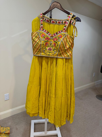 Yellow Sharara Co-Ord Set for Haldi – RENT