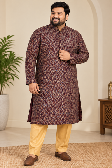 Wine Kurta Pyjama for Wedding Guest - RENT
