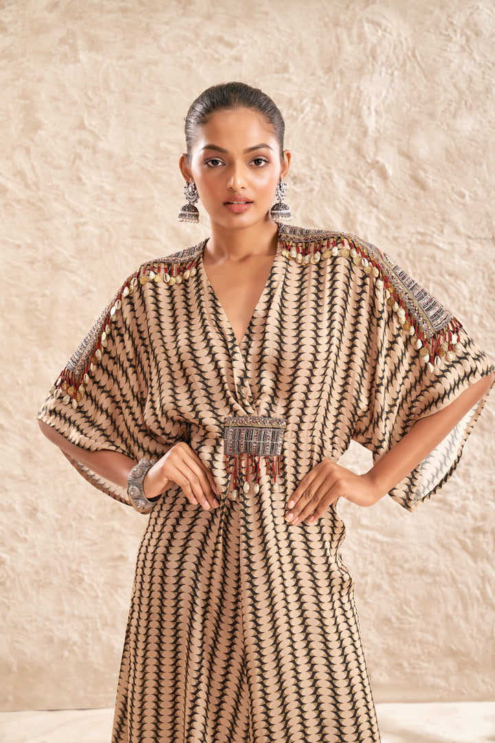 Aditi Somani's Beautiful brown overlap knotted dress- Rent