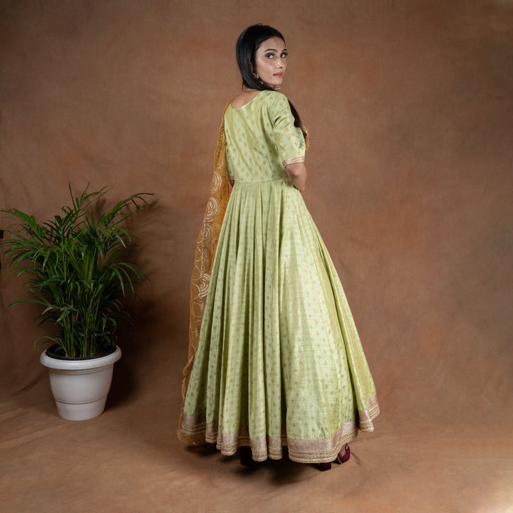 Amaltas Couture's Mehar Green Anarkali Suit - Rent