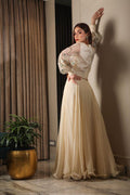 Beige Satin Organza Skirt Set - Rent - Glamourental