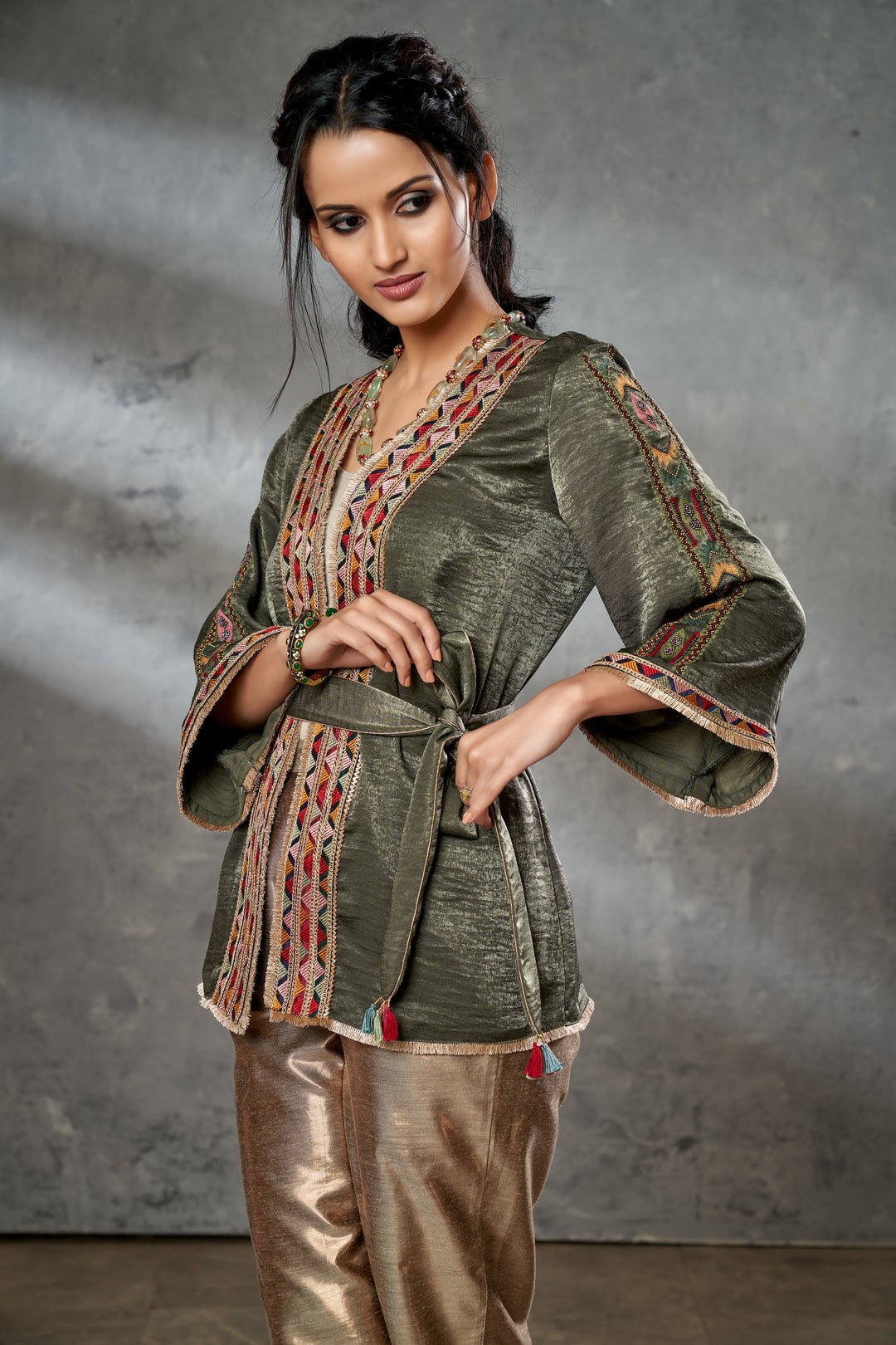 Aditi Somani's Elegant Jacket with embroidery sleeves - Rent