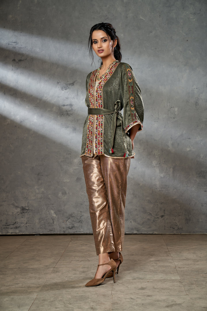 Aditi Somani's Elegant Jacket with embroidery sleeves - Rent