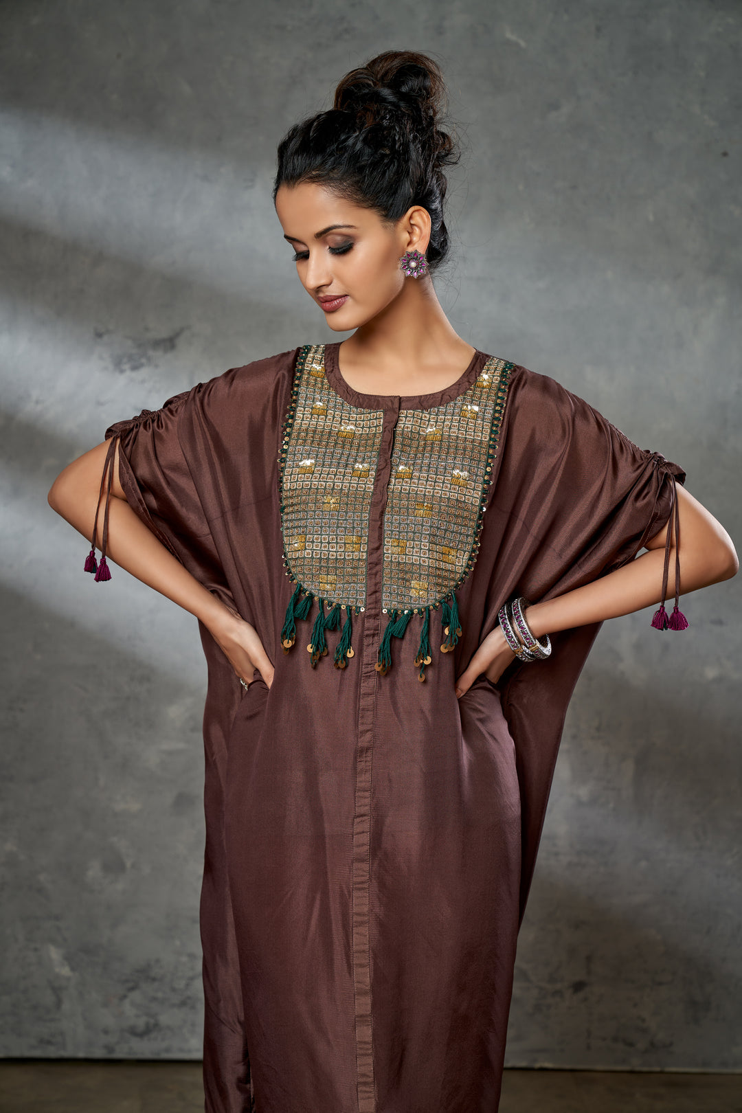 Aditi Somani's Elegant Tunic with heavily embroidered yoke - Rent