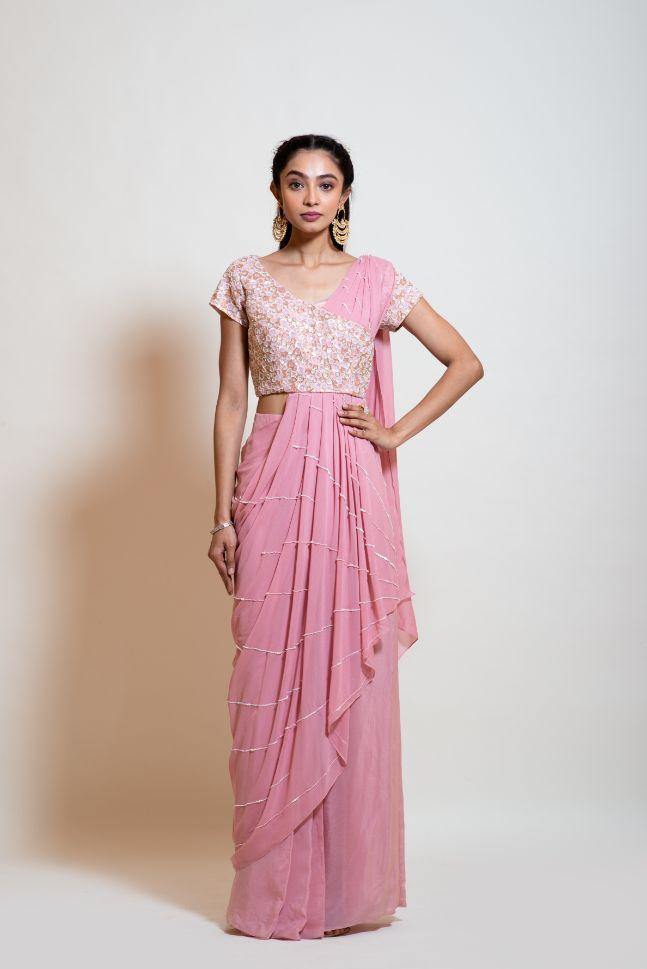 Blush Pink Drape Skirt Set - Rent - Glamourental
