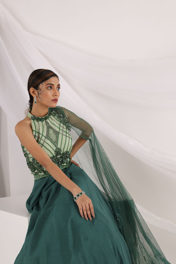 Smriti Apparel's Classy Lorena green lehenga set- Rent
