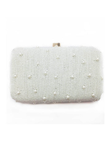 Classic Silver Pearl Clutch - Rent