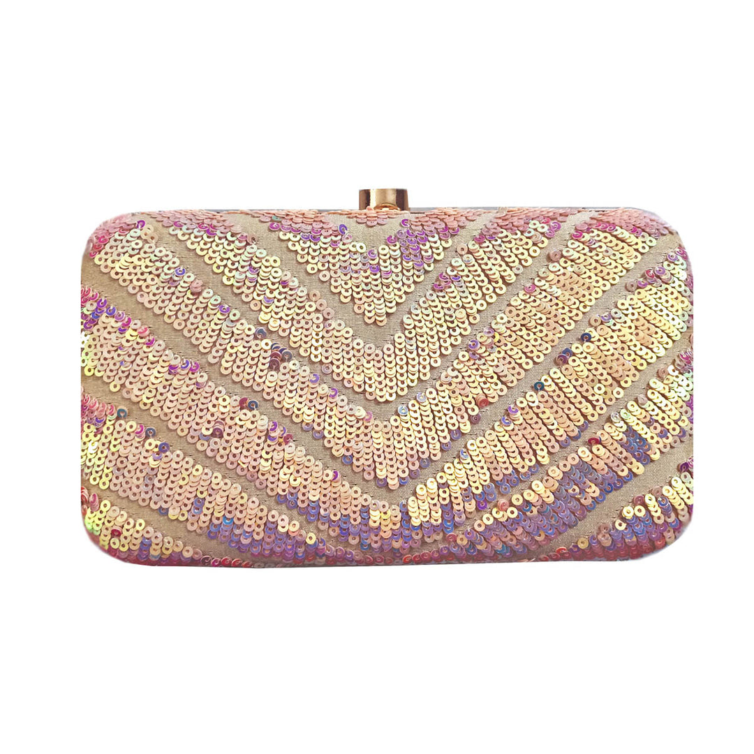 Radiant Shimmer Handembroidered Clutch - Rent