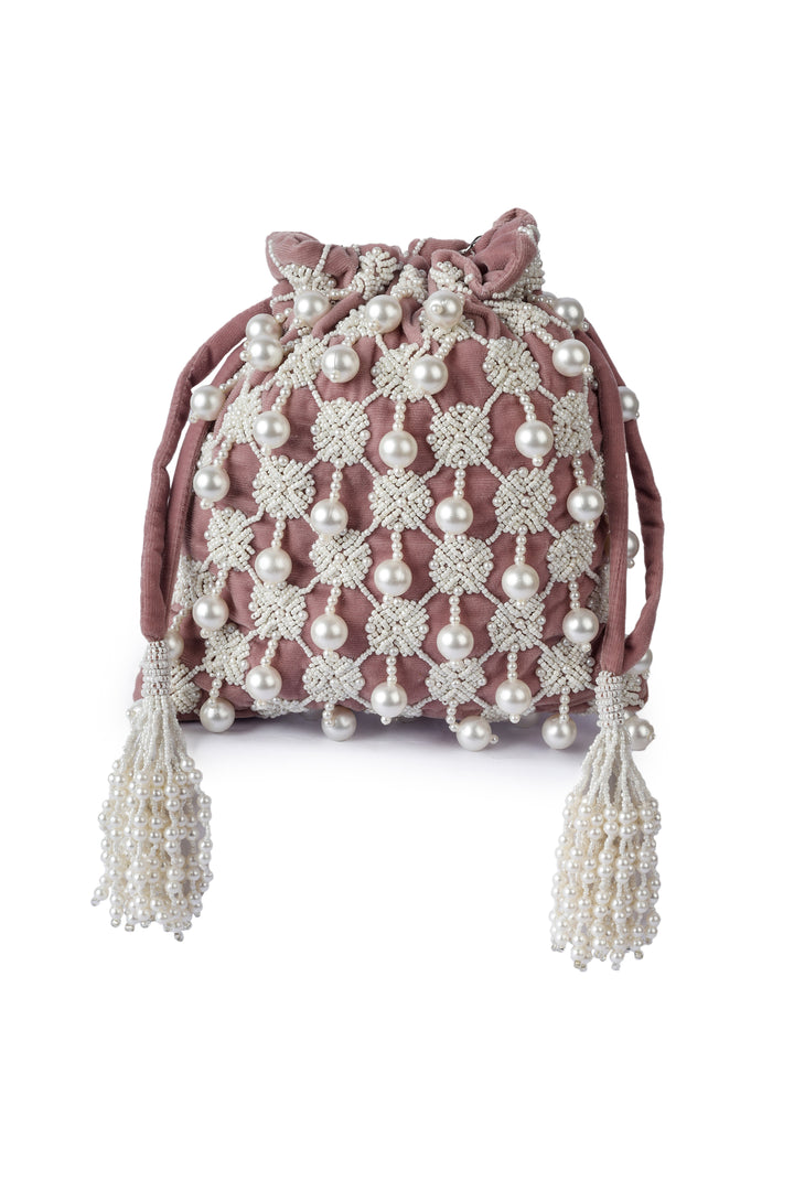 Berrylicious Pearl Tassel Hand-embroidered Potli  - Rent