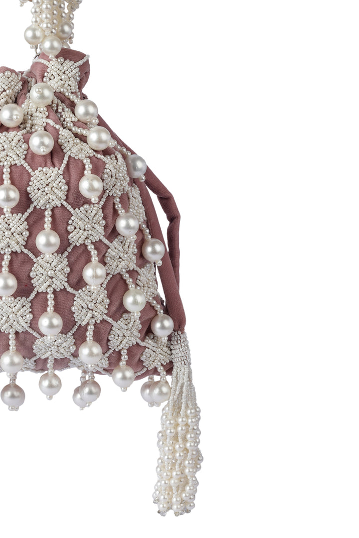 Berrylicious Pearl Tassel Hand-embroidered Potli  - Rent