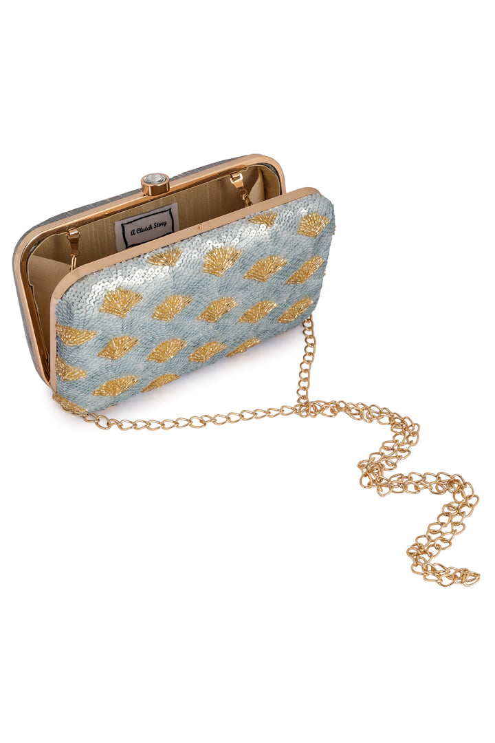 Sterling Shine Hand-embroidered Clutch  - Rent