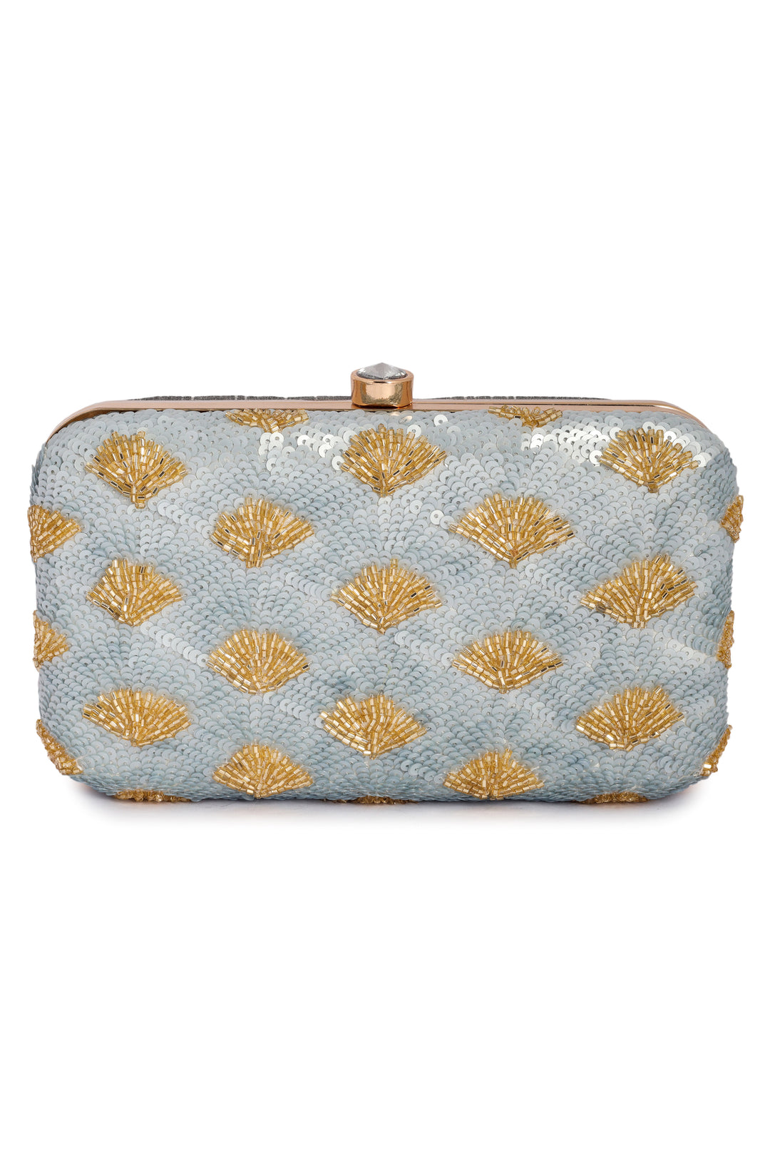 Sterling Shine Hand-embroidered Clutch  - Rent