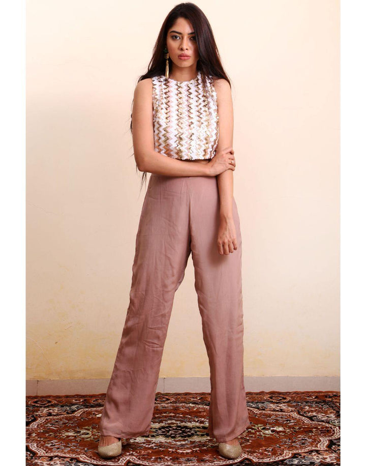 Rent Sequin Wrap Top With Palazzo Pant-Women-Glamourental