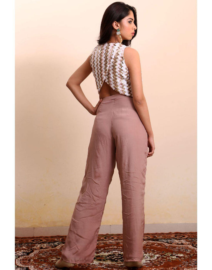 Rent Sequin Wrap Top With Palazzo Pant-Women-Glamourental
