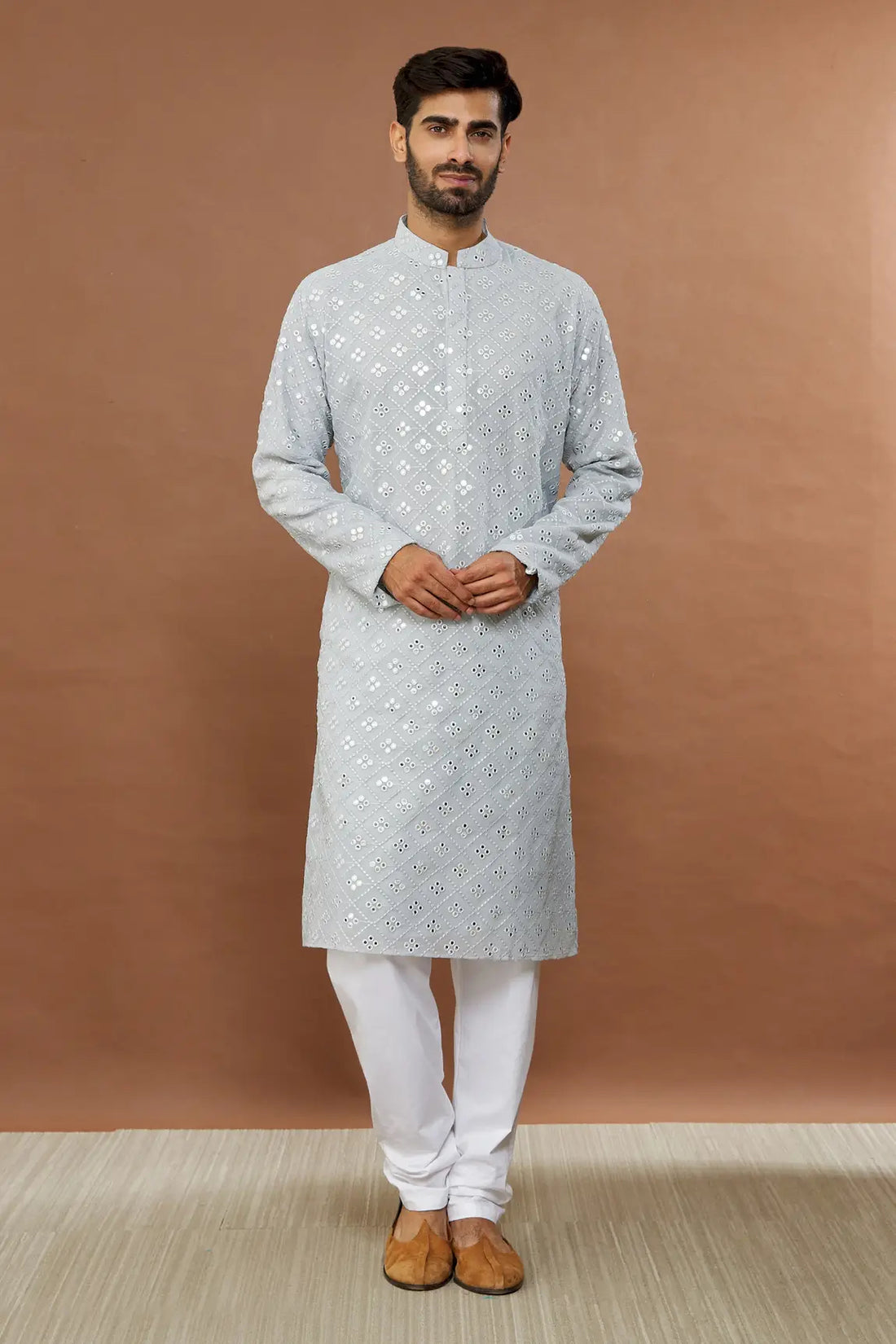 Aham Vayam's Kaanchkaari  Embroidered Kurta And Pyjama Set- Rent