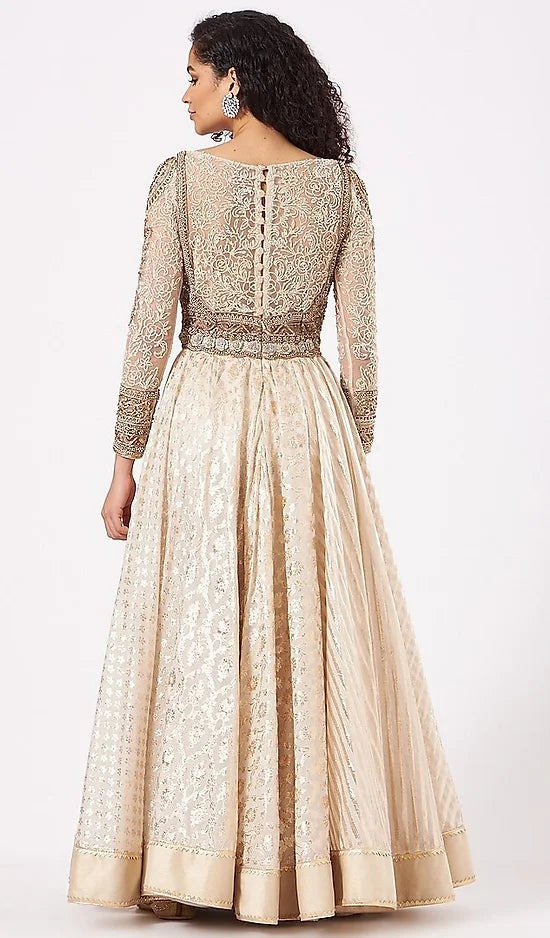 Anjalee and Arjun Kapoor's Ivory Embroidered Angrakha Anarkali Set - Rent