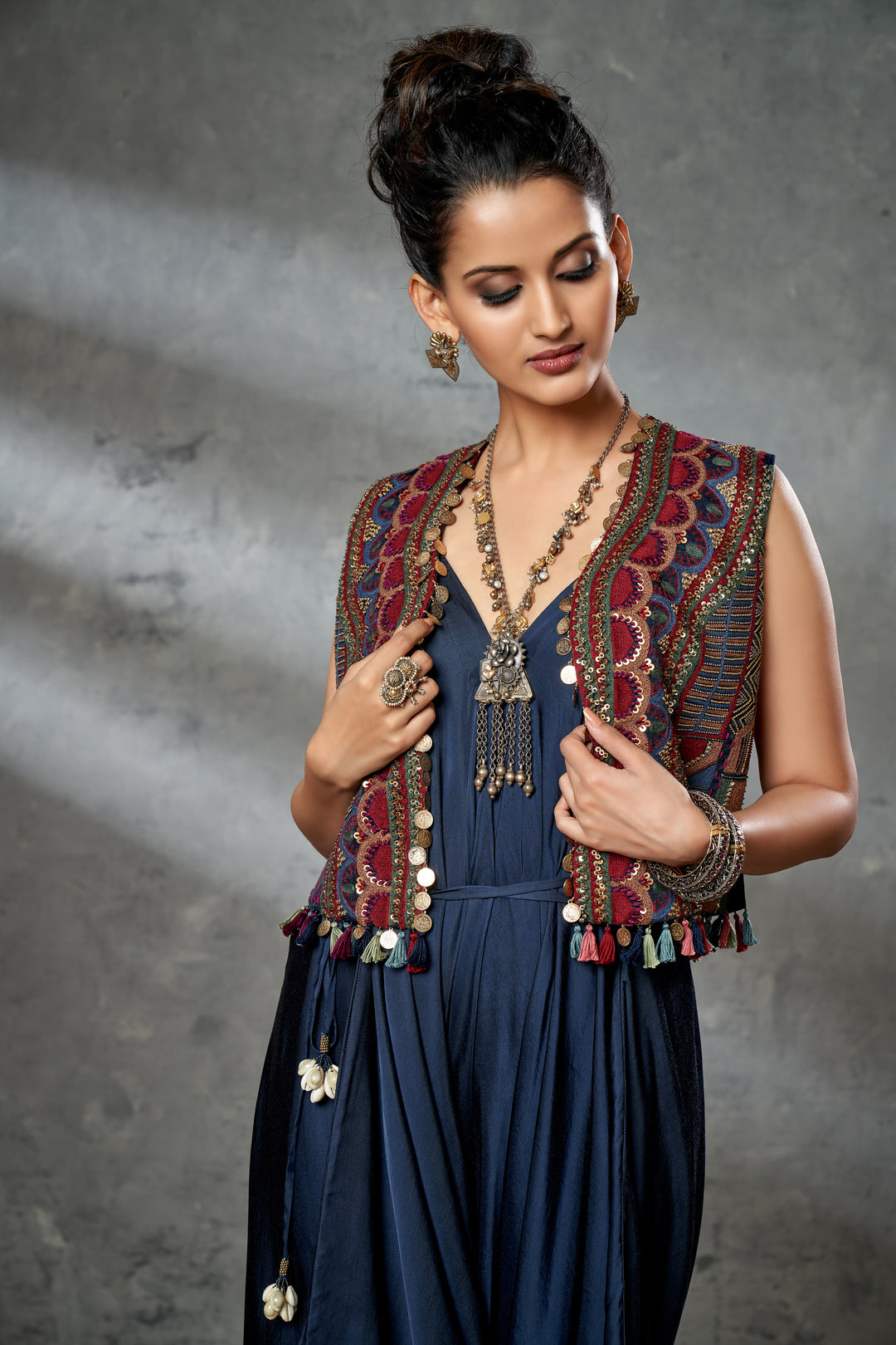 Aditi Somani's Jacket with heavy embroidery and dhoti style jumpsuit - Rent