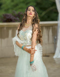 Rent Ice Blue Heavy Net Lehenga Choli-Women-Glamourental