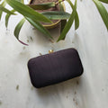 Black Dabka Leaf Hand embroidered Clutch - Rent_2