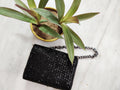 Black Weave Flapover Clutch - Rent_3