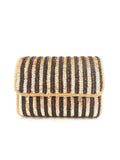 Black and Gold Flapover Clutch - Rent_2